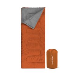 Oventure Schlafsack SleepPlus - orange | 3-Jahreszeiten-Schlafsack | Komfortabel bis 8 °C | Für Camping, Übernachtung und Feste
