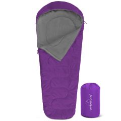 Oventure Mumienschlafsack SleepPlus - lila | Komfort bis 6 °C | Leicht und kompakt | Für Camping und Backpacking