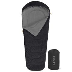 Oventure Mumienschlafsack SleepPlus - schwarz | Komfort bis 6 °C | Leicht und kompakt | Für Camping und Backpacking