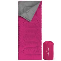 Oventure Schlafsack SleepPlus - pink | 3-Jahreszeiten-Schlafsack | Komfortabel bis 8 °C | Für Camping, Übernachtung und Festivals