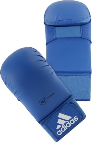 adidas WKF Karate Handschuh ohne Daumen Blau Groß