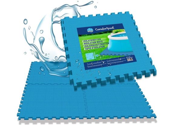 Pool Bodenfliesen - 50 Stück | Extra dick | Isolierung und Schutz | Poolunterlage | Schaumstofffliesen | Spielmatten | Gartenfliesen | Isoliermatten