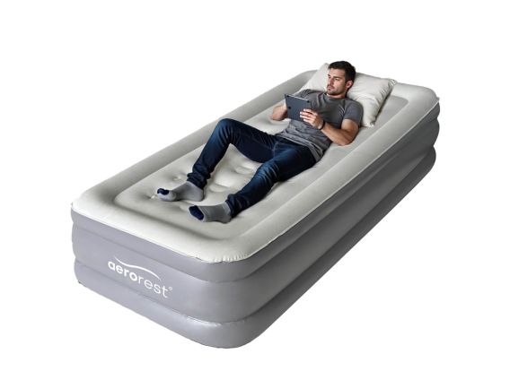 AeroRest Supreme Plush XL Luftbett 1-Person | 210 cm Länge | Mit eingebauter elektrischer Pumpe