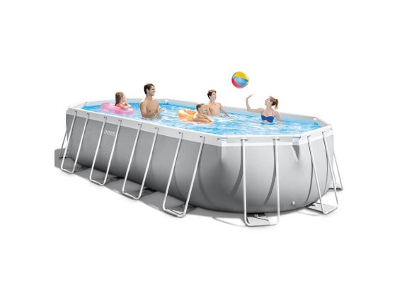 Intex Pool 610 x 305 x 122 | Oval Prism Frame mit Filterpumpe