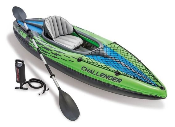 Intex Challenger K1 aufblasbares Kajak | 1-Personen-Kajak | Inkl. Paddel und Pumpe