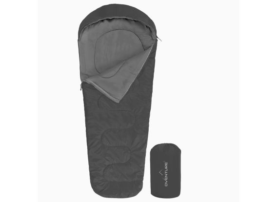 Oventure mummy slaapzak SleepPlus – grijs | Comfort tot 6 °C | Lichtgewicht en compact | Voor kamperen en backpacken