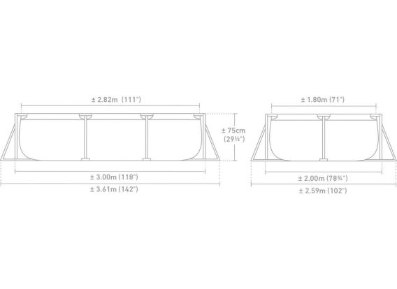 Intex Pool 300 x 200 x 75 | Rechteckiger Rahmenpool