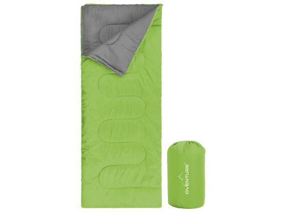Oventure Schlafsack SleepPlus - grün | 3-Jahreszeiten-Schlafsack | Komfortabel bis 8 °C | Für Camping, Übernachtung und Feste
