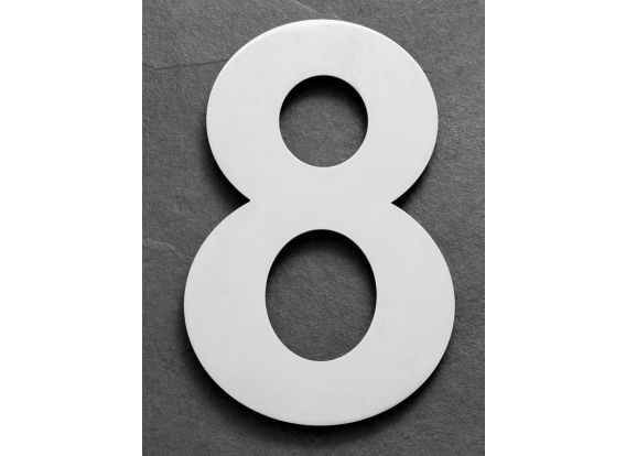 Edelstahl Hausnummer 8