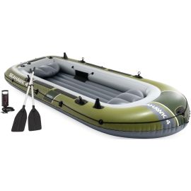 Intex Seahawk 4 Set | Aufblasbares Viererboot mit Paddeln und Pumpe