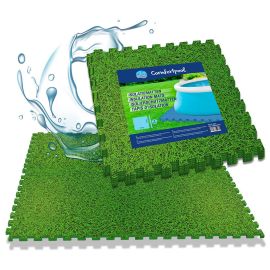 Schwimmbadbodenfliesen - 35 Stück | Grasdruck | Isolierung und Schutz | Schwimmbadunterlage