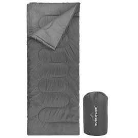 Oventure Schlafsack SleepPlus - grau | 3-Jahreszeiten-Schlafsack | Komfortabel bis 8 °C | Für Camping, Übernachtung und Feste