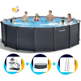 Intex Schwimmbad Graphit Platte 478 x 124 cm | Rund