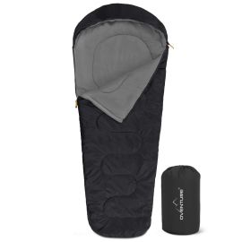 Oventure Mumienschlafsack SleepPlus - schwarz | Komfort bis 6 °C | Leicht und kompakt | Für Camping und Backpacking