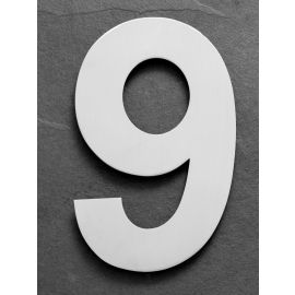 Edelstahl Hausnummer 9