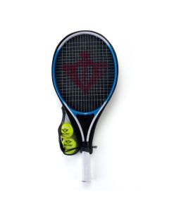 Tennisschläger mit Etui und 2 Bällen - Blau