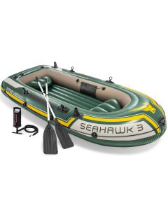 Intex Seahawk 3 Set | Dreisitziges Schlauchboot mit Paddeln und Pumpe
