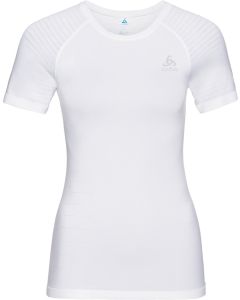 Odlo Bl Top Crew Neck S/S Leichtes Performance-Damensportshirt - Weiß - Größe L