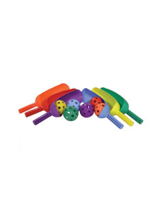 Schaufel-Set mit 6 farbigen Schlägern und Bällen